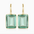 Emerald Cut Valencia Earring - Sage Gold