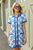 Sail to Sable Short Sleeve Ric Rac Shift - Floral Tile