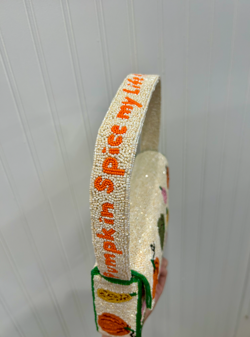 Pumpkin Beaded Handbag
