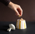 Pink & Yellow Stripe Heart Stoneware Jar