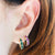 Rachel Reid Pink Sapphire Baguette Huggie Earrings