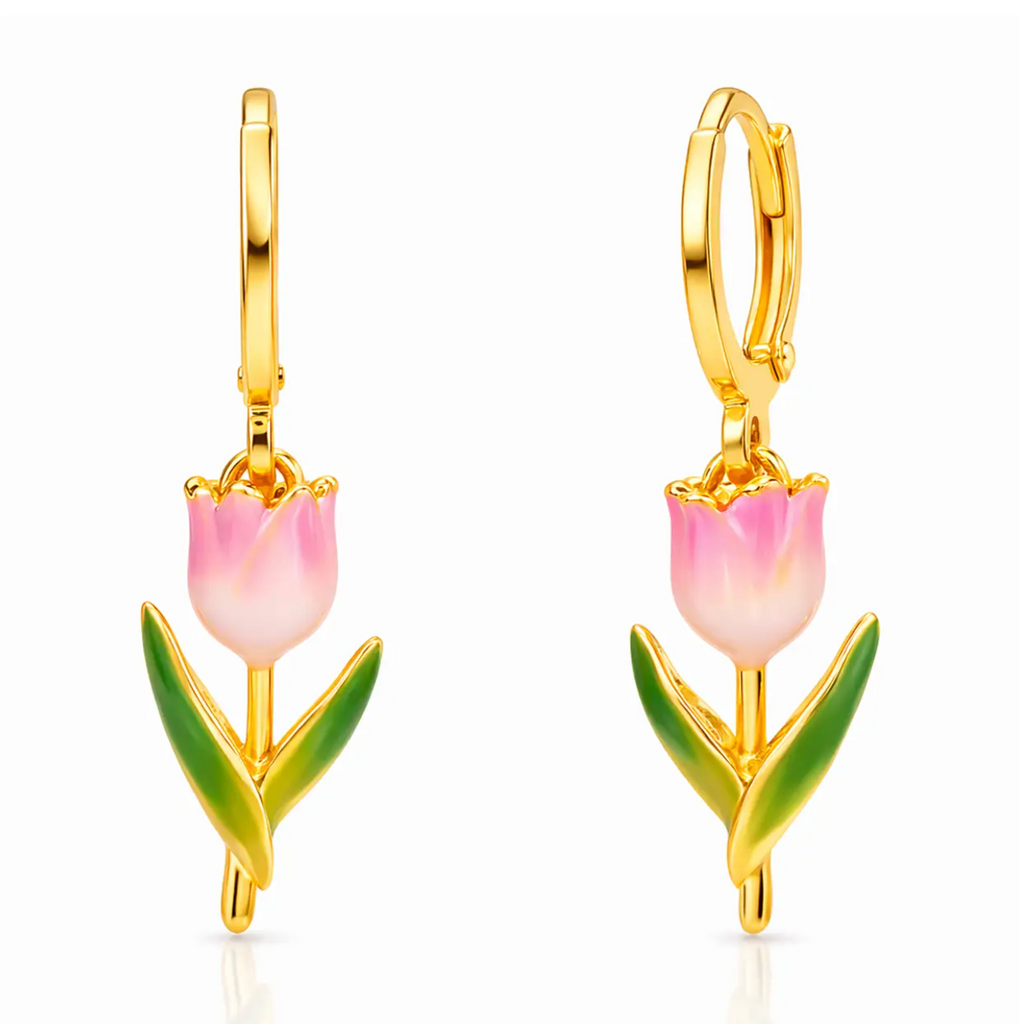Enamel Tulip Earrings
