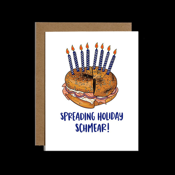 Holiday Schmear Bagel Hanukkah Card