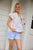 Embroidered Flutter Sleeve Top - White