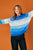 Jumper 1234 Hand Knit Gradient Stripe Crew - Blue