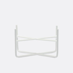 White Simple Solid Dog Bowl Stand - Medium