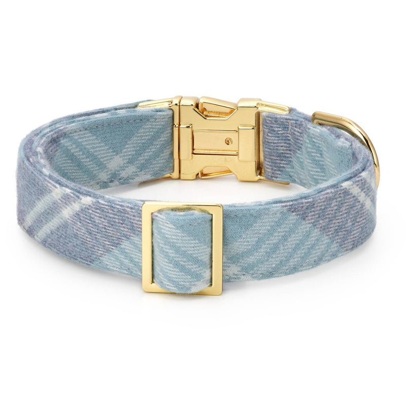 Blue Frost Plaid Flannel Dog Collar