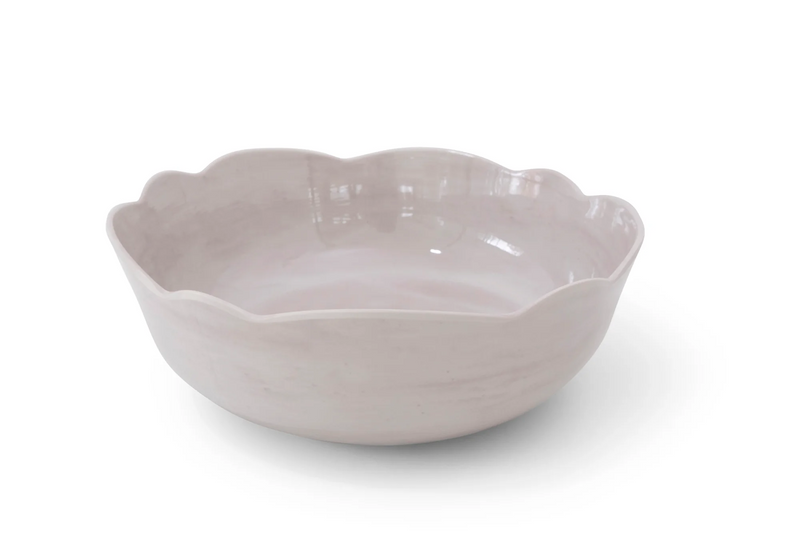 Scalloped Serving Bowl - Stone