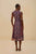 Navy Blue Boho Floral Scarf Midi Dress