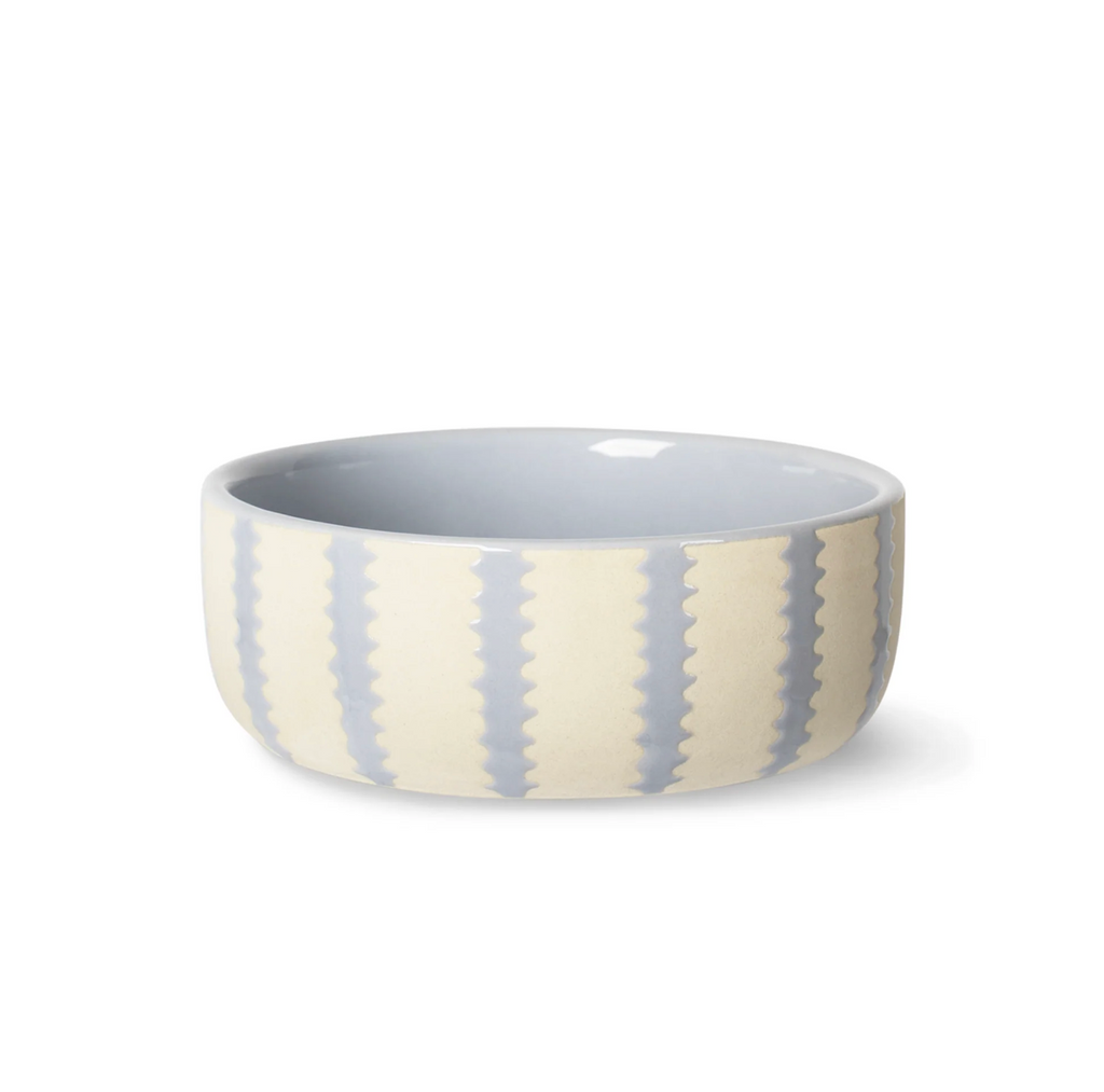 Rounded Scallop Powder Blue Dog Bowl - Small