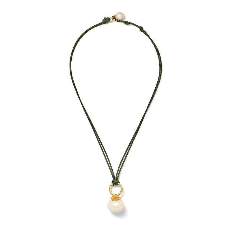 Catherine Canino Pebble Pearl Cord Pendant