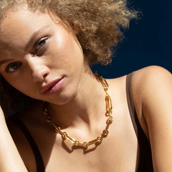 Classic Minimalist Chain Link Necklace - Gold