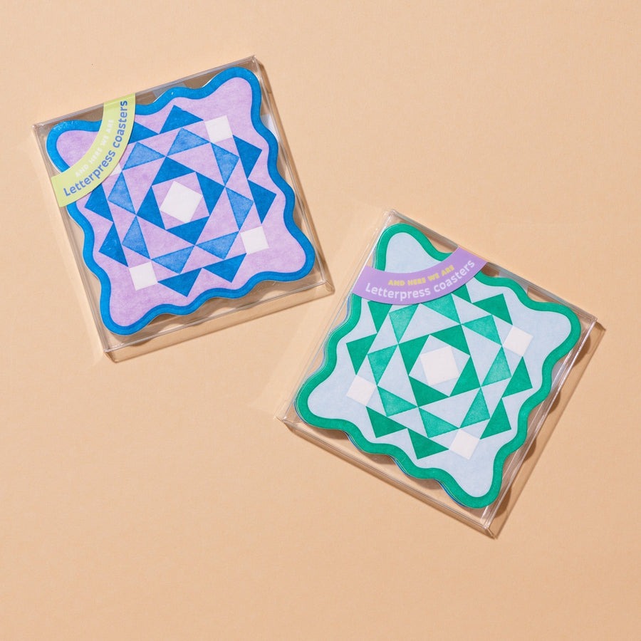 And Here We Are Kaleidoscope Coaster Set