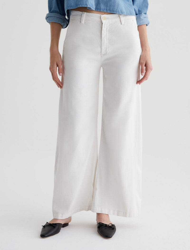 Caden Wide Leg Trouser - Powder