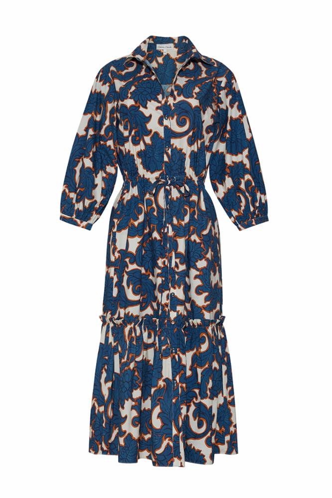 Hutton Dress - Mystic Flora Blue