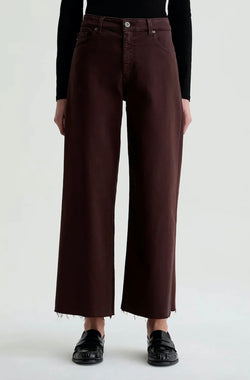 Saige Wide Leg Crop - Coffee Bean