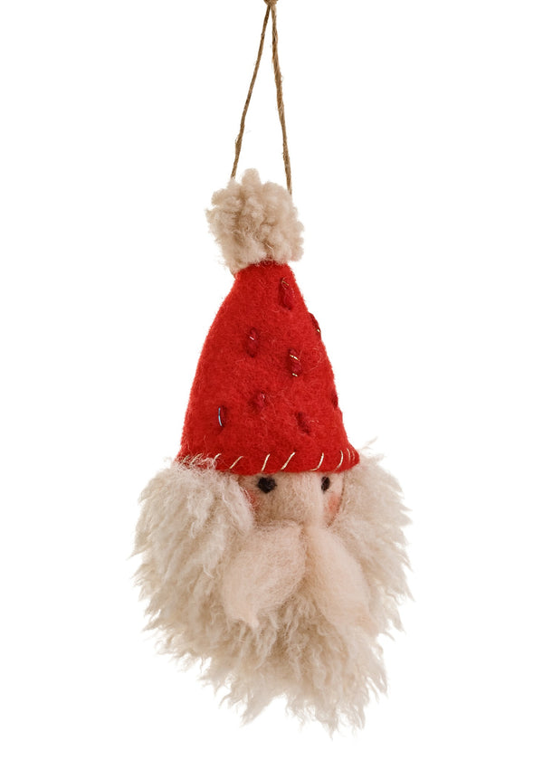Wool Santa Head Ornament