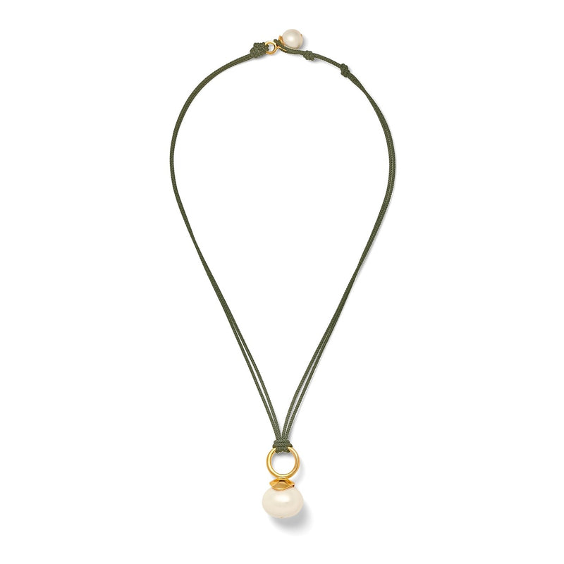 Catherine Canino Pebble Pearl Cord Pendant