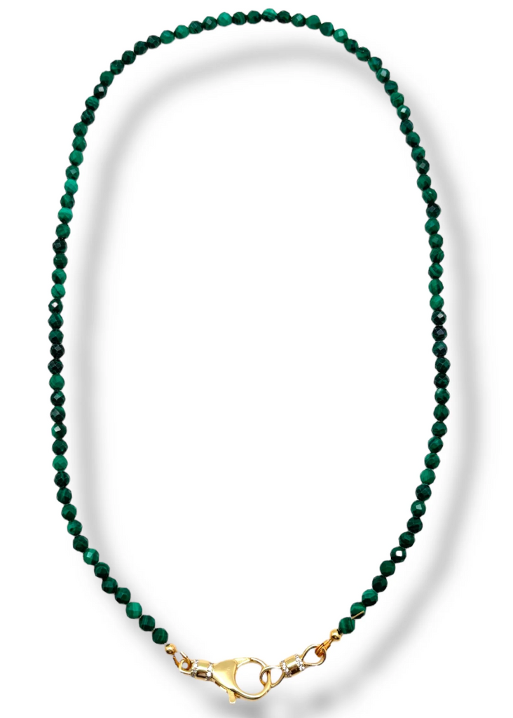 Malachite Beaded Necklace - 16"