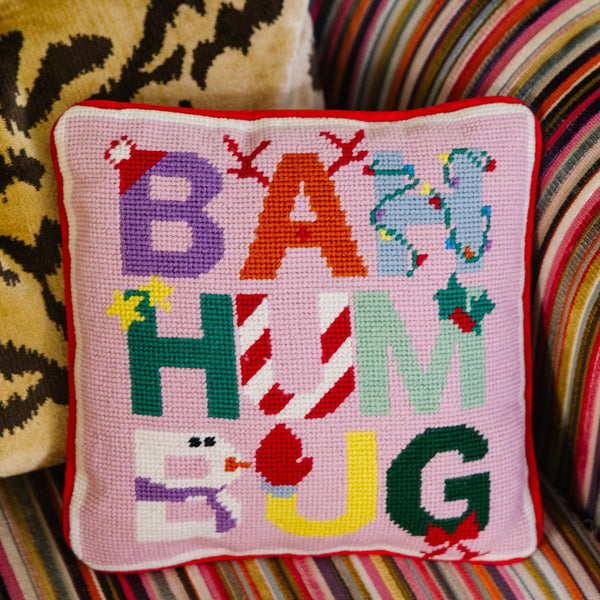 Bah Humbug Needlepoint Pillow