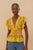 Yellow Delicate Flowers Stripe Blouse