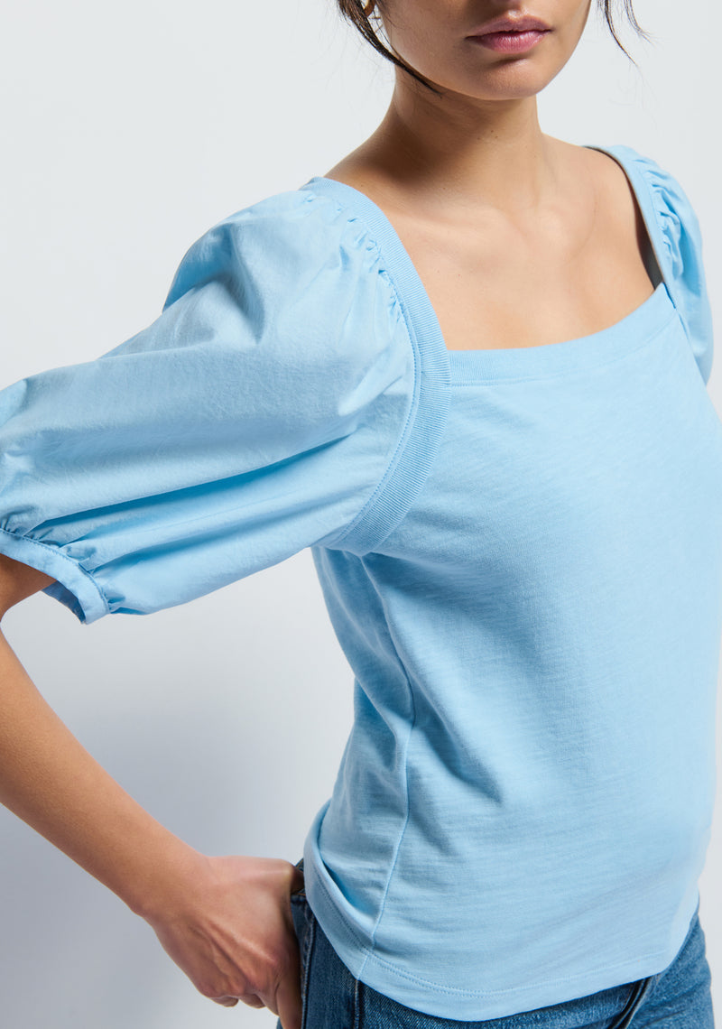 Naya Puff Sleeve Top - Powder Blue