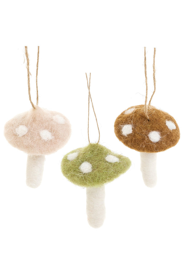 Assorted Felt Mushroom Ornament