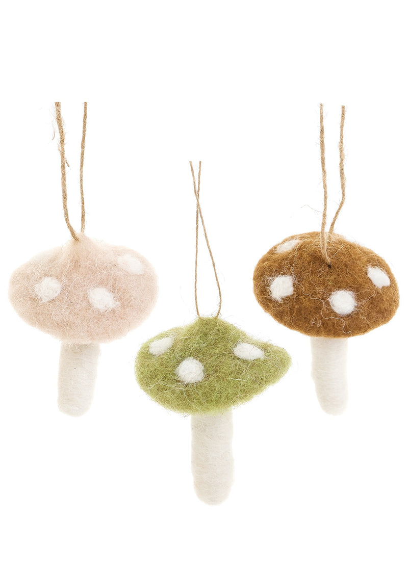 Assorted Felt Mushroom Ornament