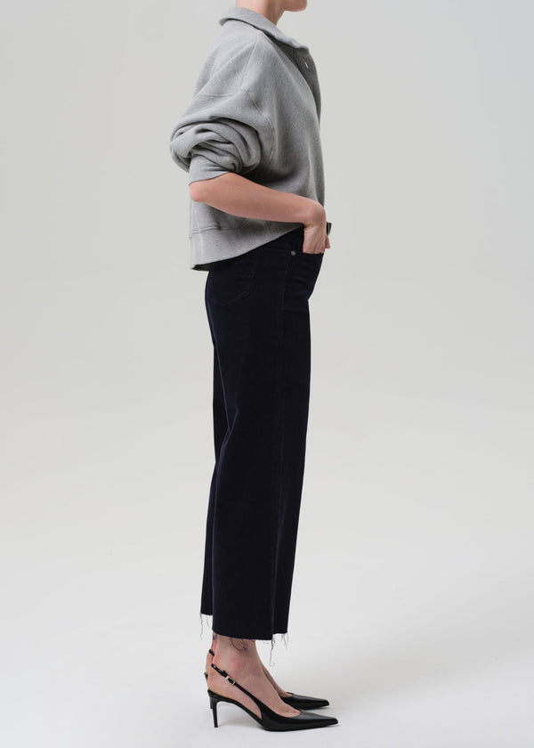 Lyra Wide Leg Crop Corduroy - Navy