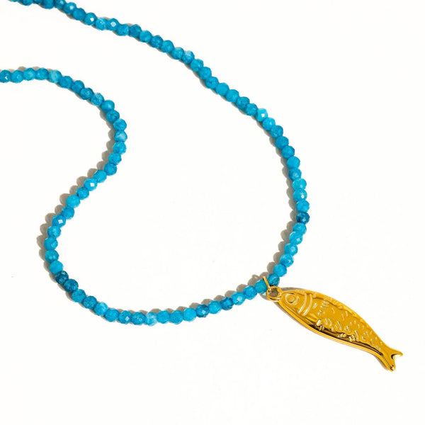 Sasha Fish Necklace - Blue