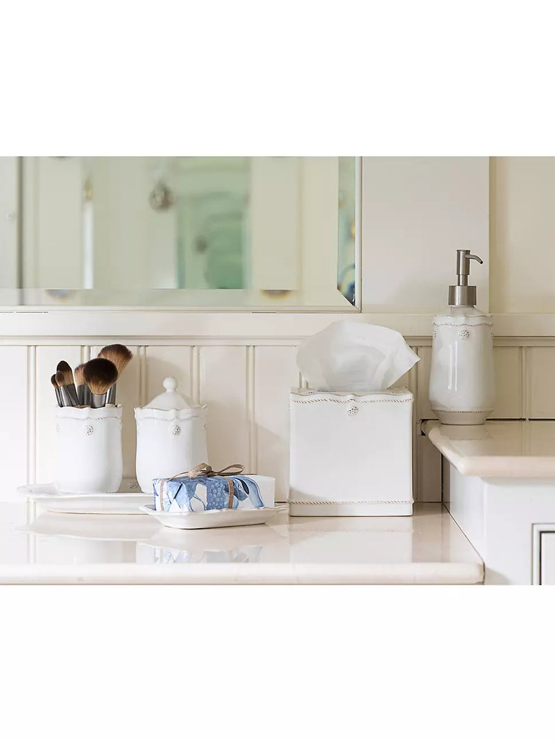 Berry & Thread Tissue Box Cover - Whitewash