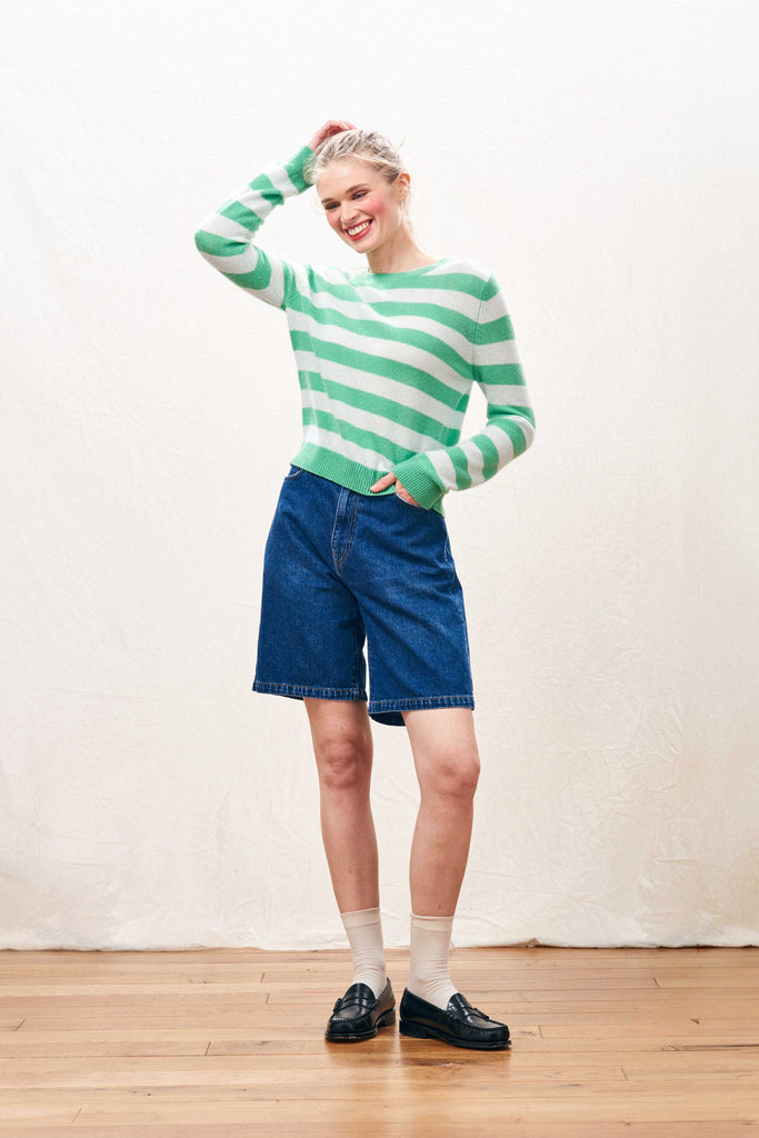 Cashmere Stripe Crew