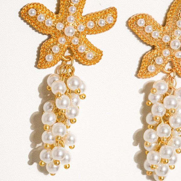 Lesia Starfish Pearl Earrings