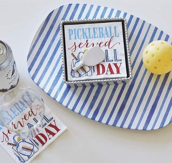 Pickleball Served All Day Beaded Napkin Box Set