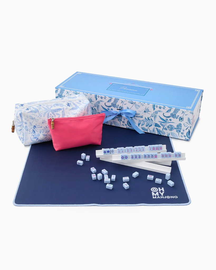 Parisian Blue Mahjong Travel Set