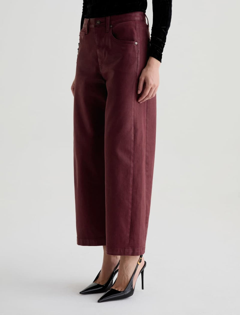 Hattie High-Rise Barrel Crop - Leatherette Winery