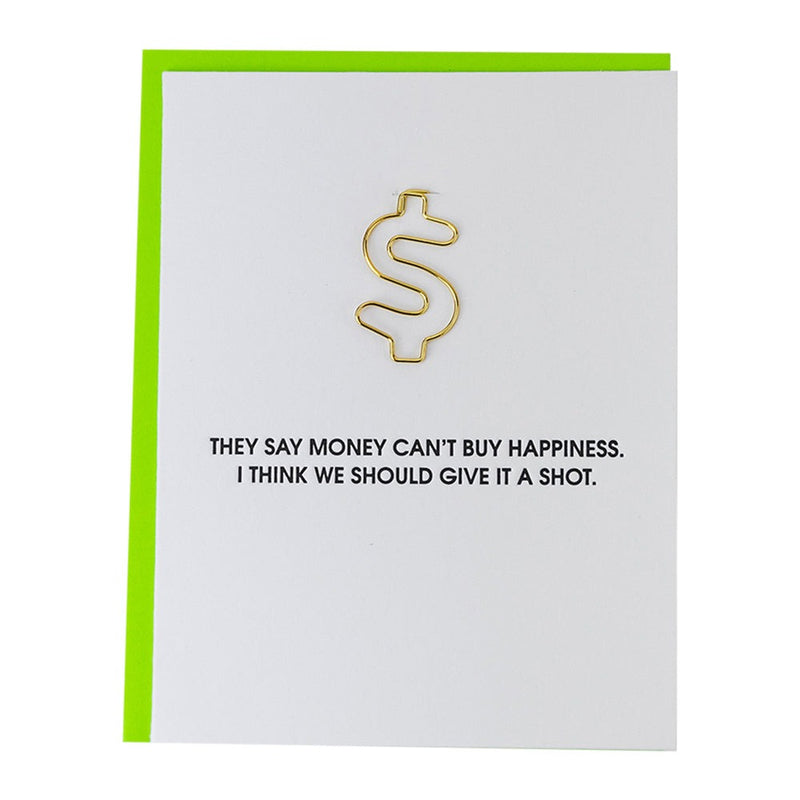 Money Can't Buy Happiness Paperclip Card