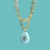 Aquamarine Heishi Sparkle Pendant Necklace