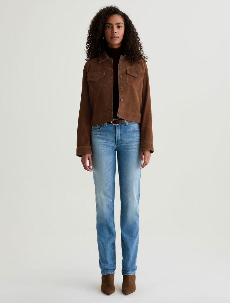Molly Fringed Trucker Jacket - Toffee