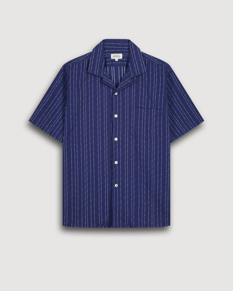 Men's Palm Seersucker Dobby Shirt - Deep Blue