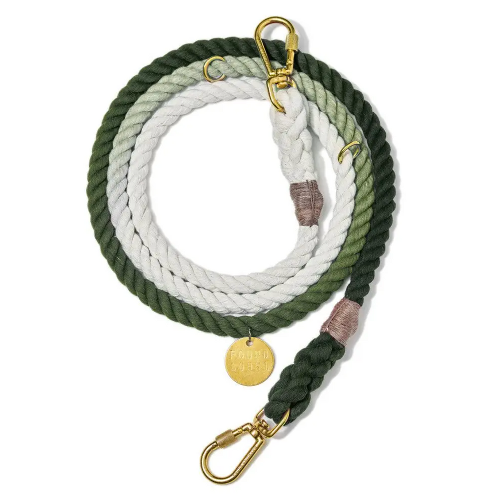 Adjustable Rope Dog Leash - Olive Ombre