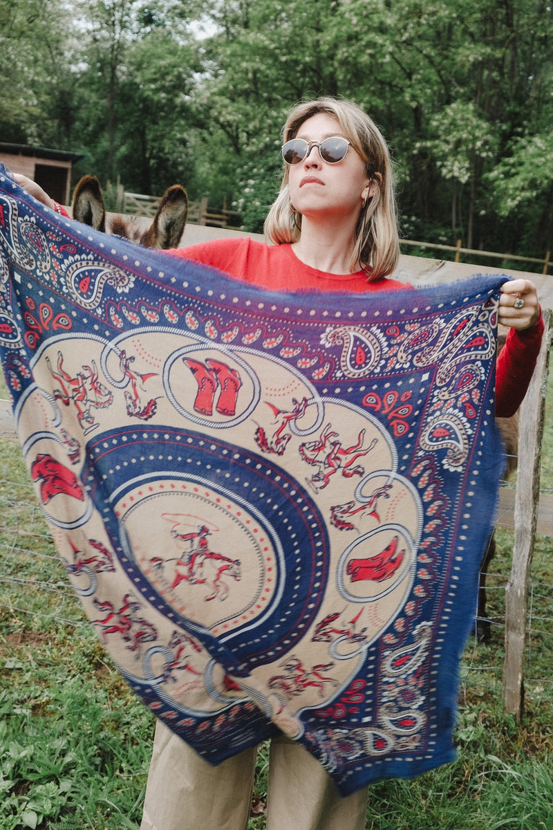 Large Wool & Cashmere Rodeo Scarf