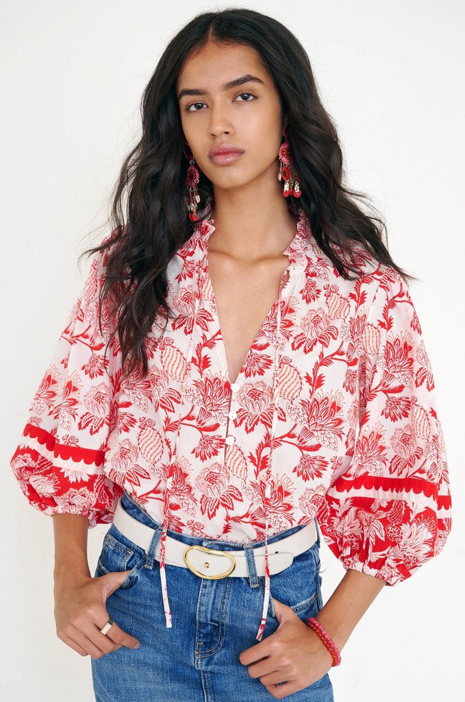 Banjanan Lorna Top - Lizzie Poppy Scarlet