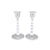 White Pearled Candlestick Set - Small