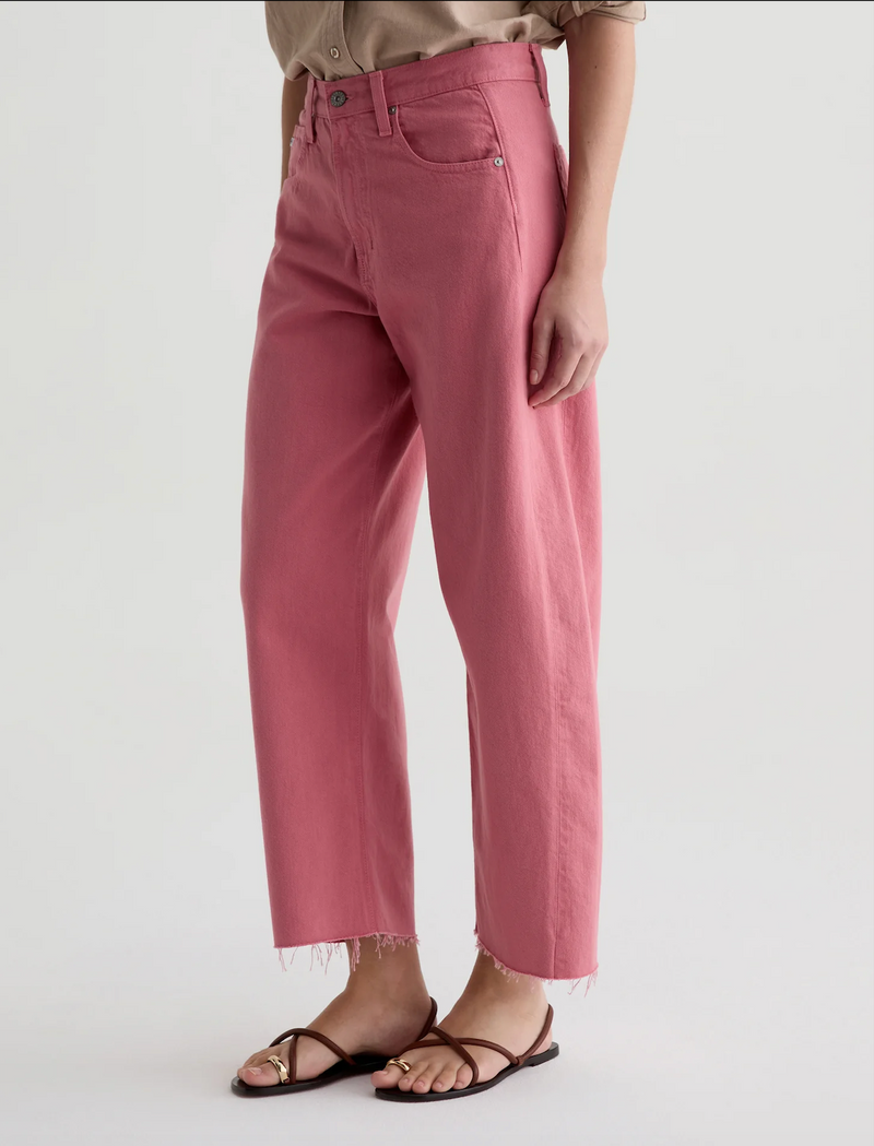 Hattie High Rise Barrel Crop - Peony