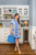 Sail to Sable Short Sleeve Ric Rac Shift - Floral Tile