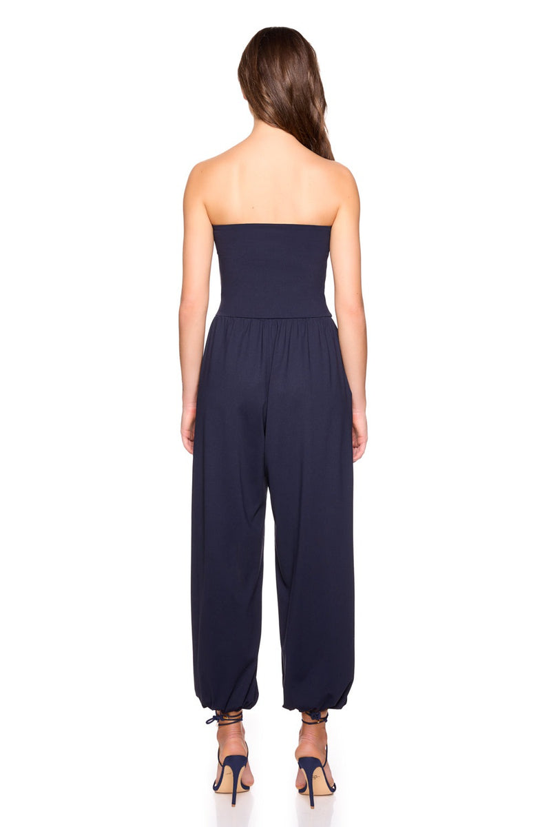 Tube Gathered Ankle Jumpsuit - Midnight