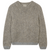 Hand Knit Contrast Crew - Pale Grey Melange