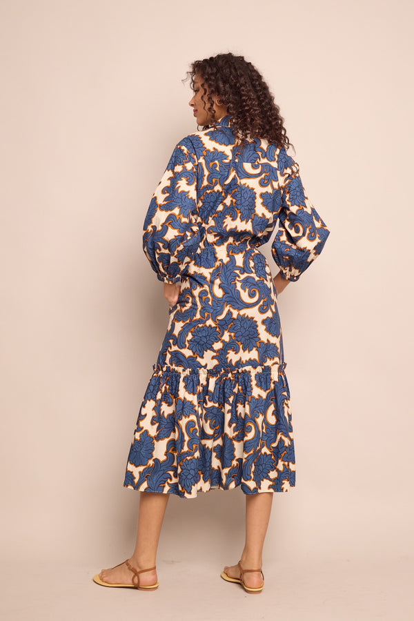 Hutton Dress - Mystic Flora Blue