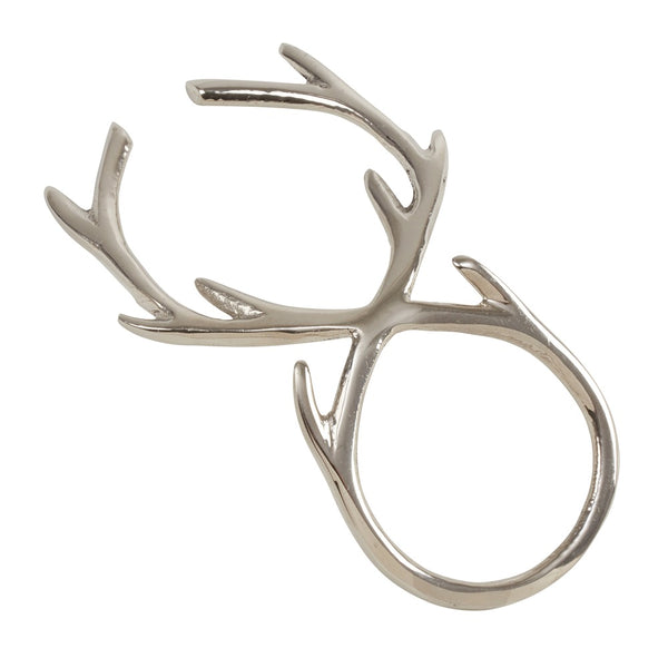 Antler Napkin Ring Set - Silver